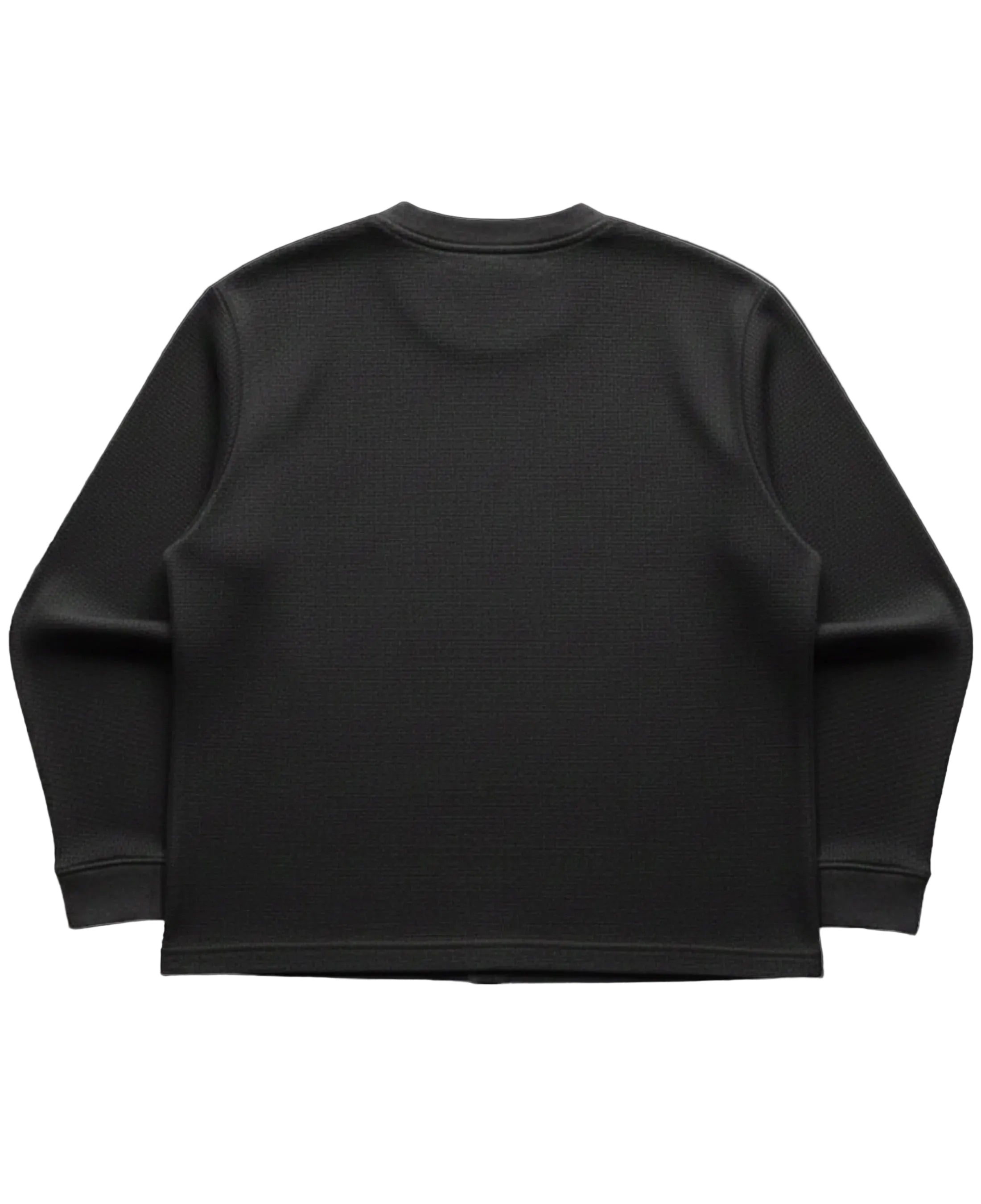 Black waffle knit oversized full-sleeve Back Design