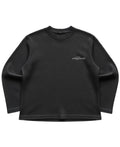 Black waffle knit oversized full-sleeve Front Design